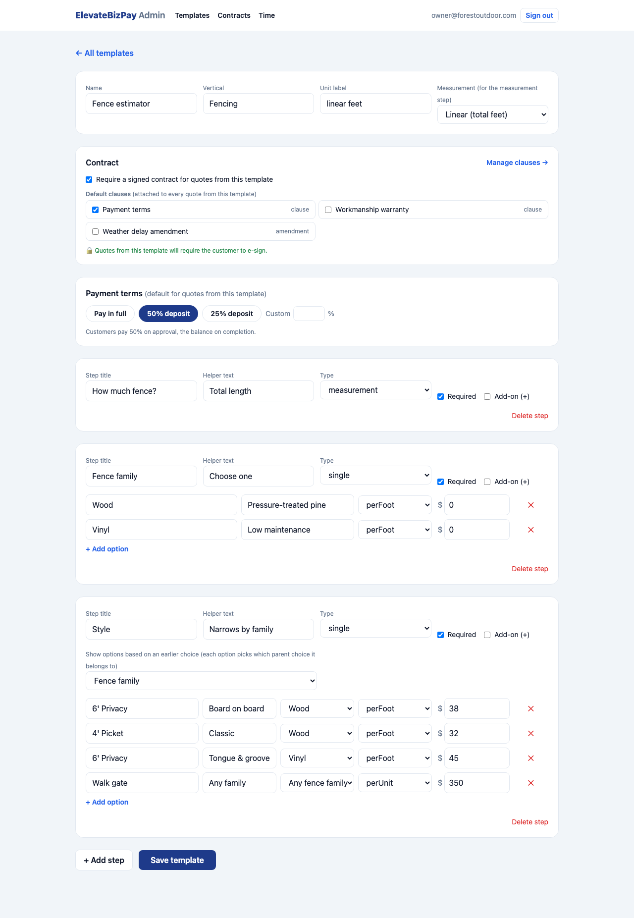 Your prices, your rules, in the builder